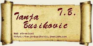 Tanja Bušiković vizit kartica
